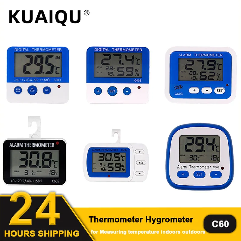 

Цифровой термометр с ЖК-дисплеем, устройство для измерения температуры, 6 типов, с магнитной основой, с подставкой, для дома и улицы, для помещений, с высокой настройкой будильника