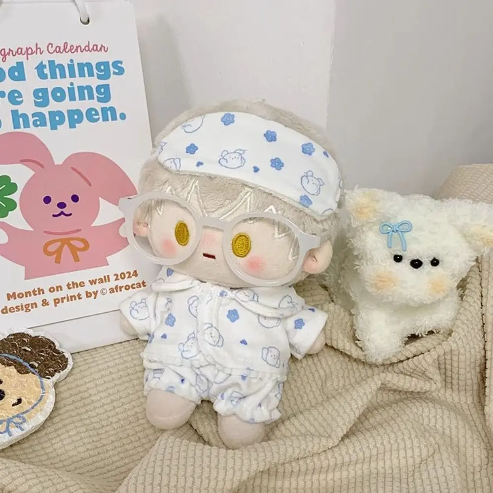 15cm/20cm Cotton Doll Pajamas Cartoon With Eye Mask Doll Sleep Clothes Stuffed Cotton Cute Bathrobe Dolls Accessories