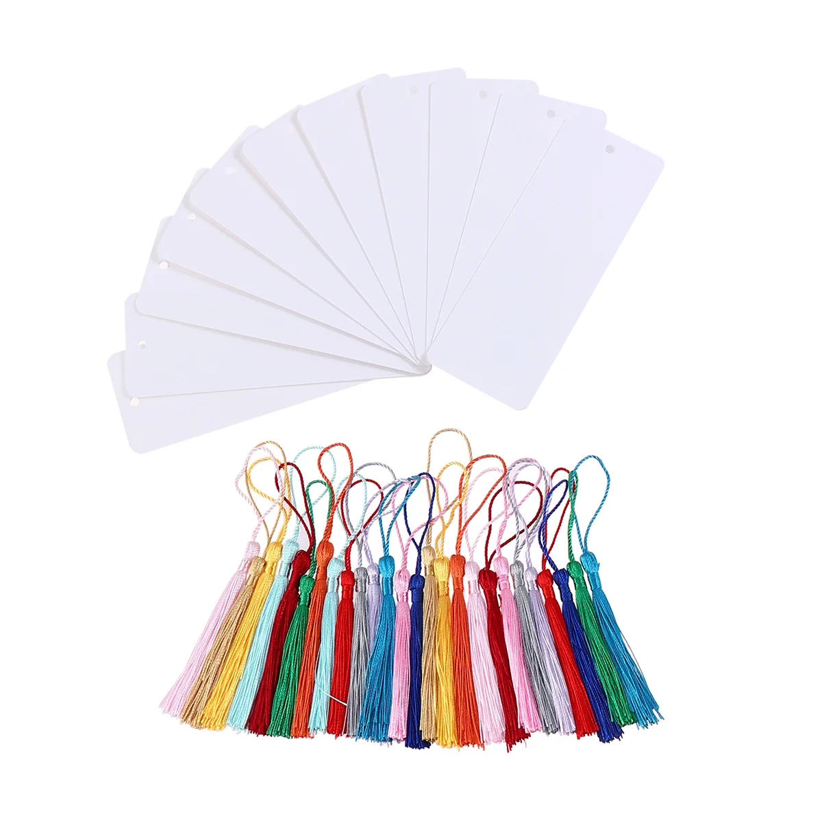 

Plain Bookmarks Craft Labels Blank Bookmarks with Hole and Tassels Art DIY Printing Craft Bookmarks to Color Label