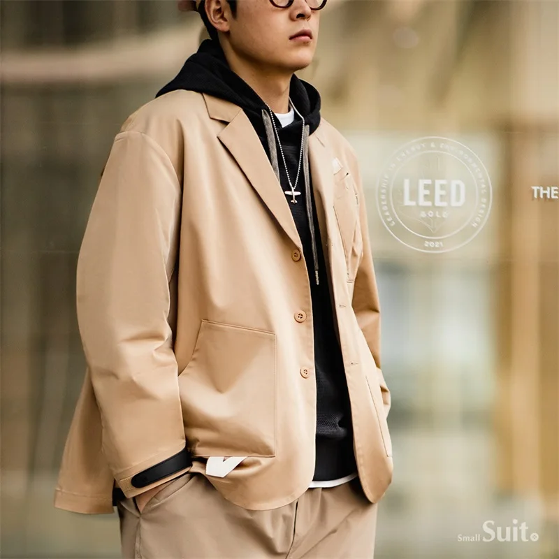 Maden American Vintage Heavyweight Cotton Lapel Jackets for Men