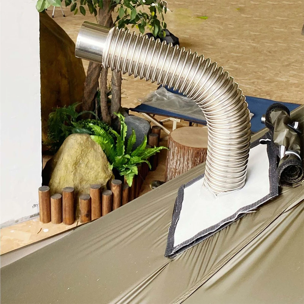 Fogão Tubo para Madeira 90 Graus Elbow Chaminé Liner Bend 90 ° Multi Flue Vent Exhaust Acessórios 50x6cm Aço Inoxidável