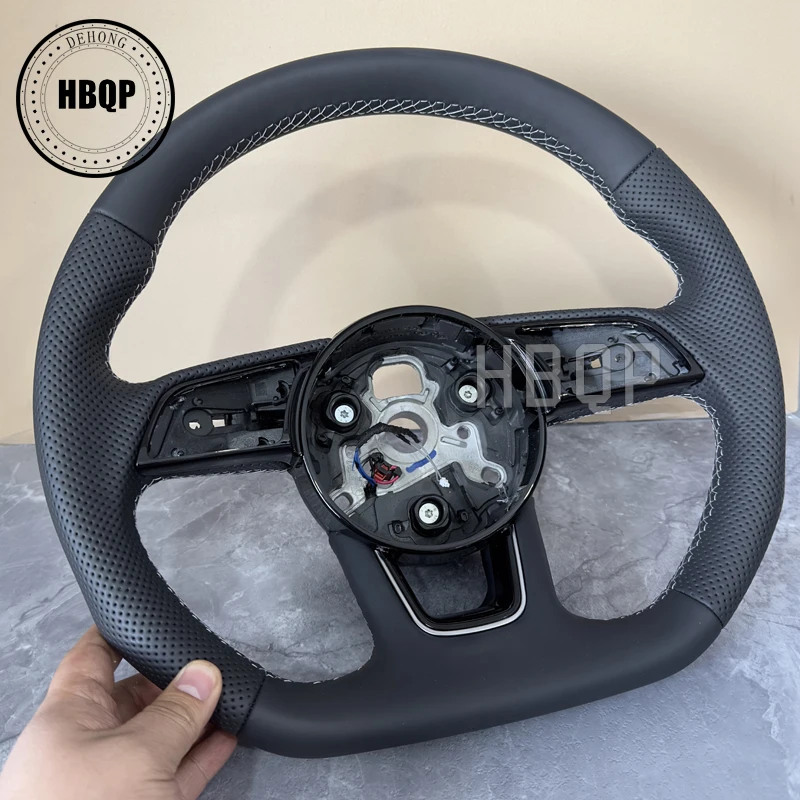 

The leather flat-bottomed sport-heated perforated steering wheel is suitable for the Audi A3A4A5 S3S4S5 B9 heated steering wheel