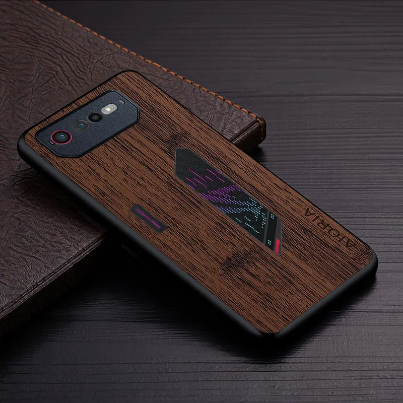 Luxury Bamboo Wood Pattern Leather Phone Cover - Premium Case