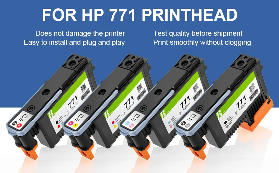 For HP 771 DesignJet Printhead HP771 CE017A CE018A CE019A CE020A 
