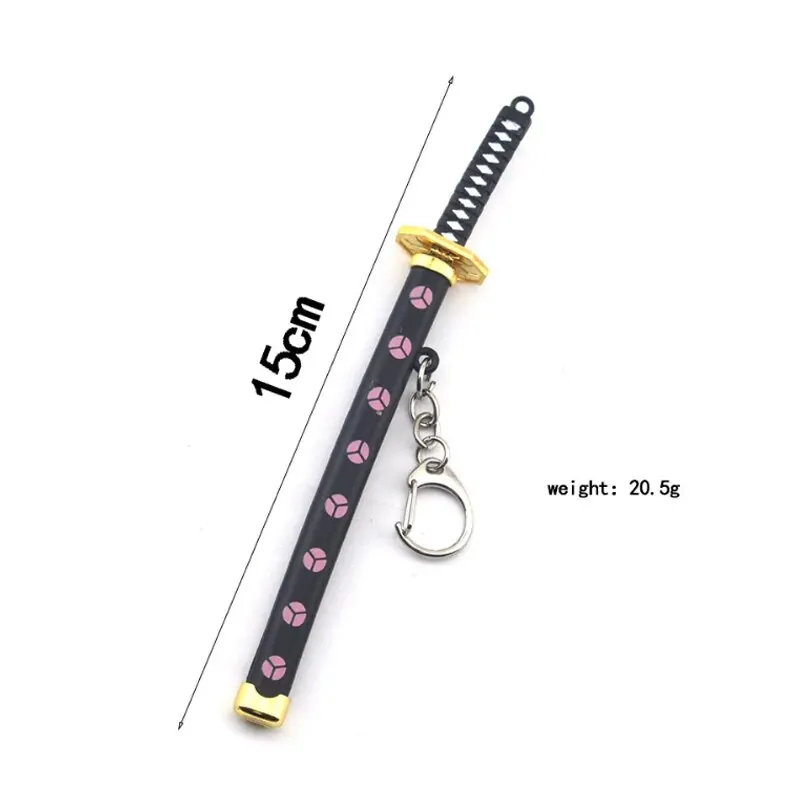 Anime Keychain Mini Roronoa Zoro Samurai Sword Keychain Anime Plastics Scabbard Key Chain Ring Katana Buckle for Men Cosplay Toy Jewelry Gift
