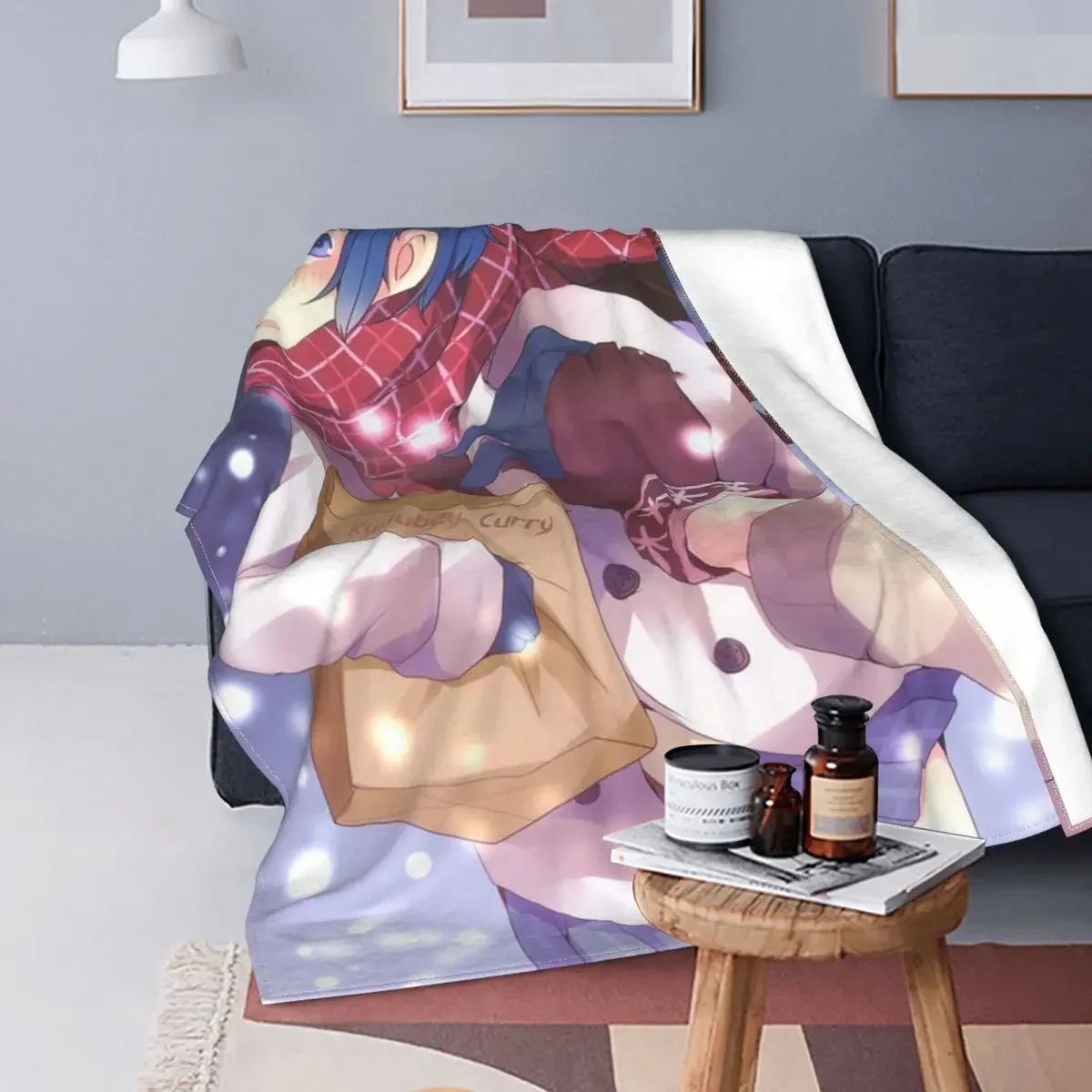 

Mahou Shoujo Puella Magi Madoka Magica Flannel Blankets Sayaka Miki Vintage Throw Blanket for Home Hotel Sofa Bedspread