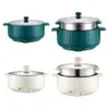 Electric Cooking Pot Nonstick 1.7L Stainless Steel Multifunctional 3 Gear Electric Skillet for Noodles Ramen Porridge Eggs 1