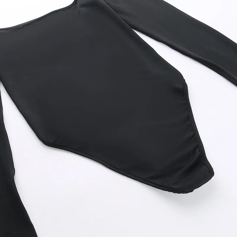 One-Pieces Lenceria Femenina Bandage Body Feminino Backless Tops For Women Rave Outfit Long Sleeve Black Sexy Bodysuit Lingerie