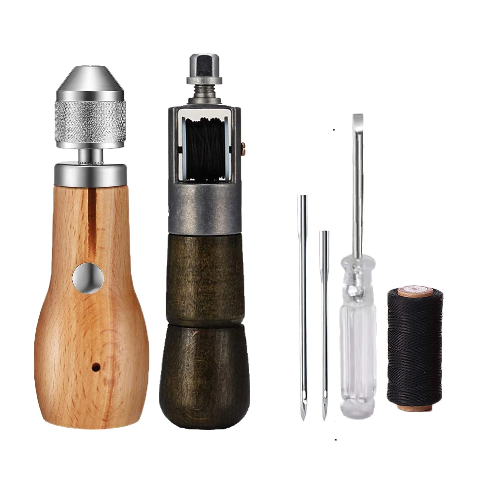 Leather Sewing Awl Thread Kit DIY Manual Sewing Machine Speedy Stitcher Leather Craft Stitching Shoemaker Canvas Repair Tool leather sewing kit