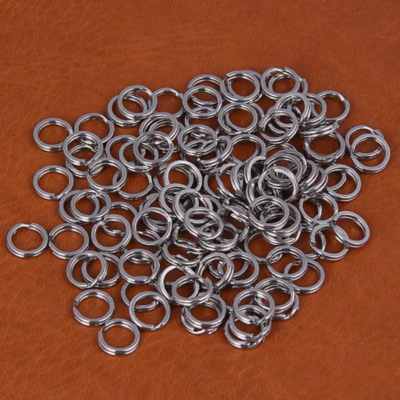 50/100PCS Fishing Split Rings 5-9MM Crank Hard Bait Snap Silver Stainless Steel Double Loop Split Open Carp Fishing Accessories fishing accessories fishing tackle fishing swivels