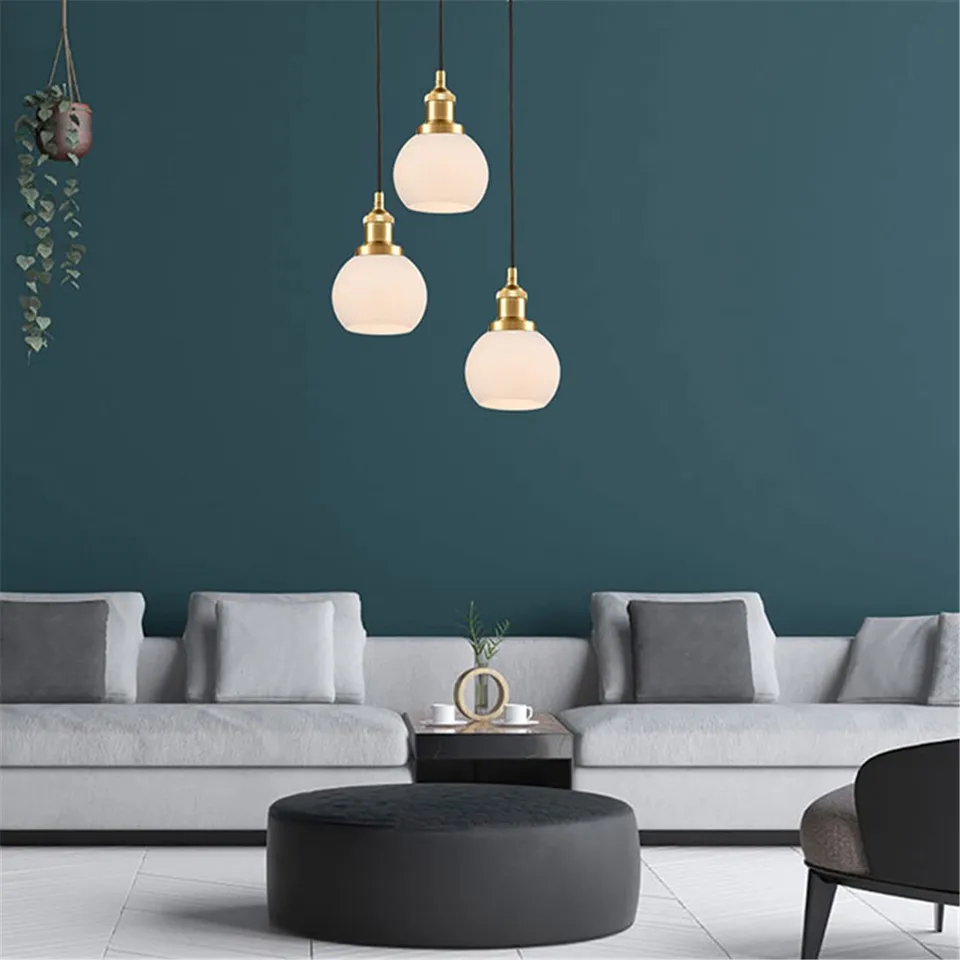 Amosfun Abat-Jour Globe En Verre Blanc Givré Remplacement 12Cm Boule De Verre Abat-Jour Couvercle Sphère Abat-Jour Pour Luminaire Suspension 5. 5Cm Monteur