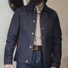 Maden Retro Men's 16.5oz Denim Jackets Heavyweight Cotton Lapel Jacket Solid Color Printed Classic Coat for Autumn Outerwear 6