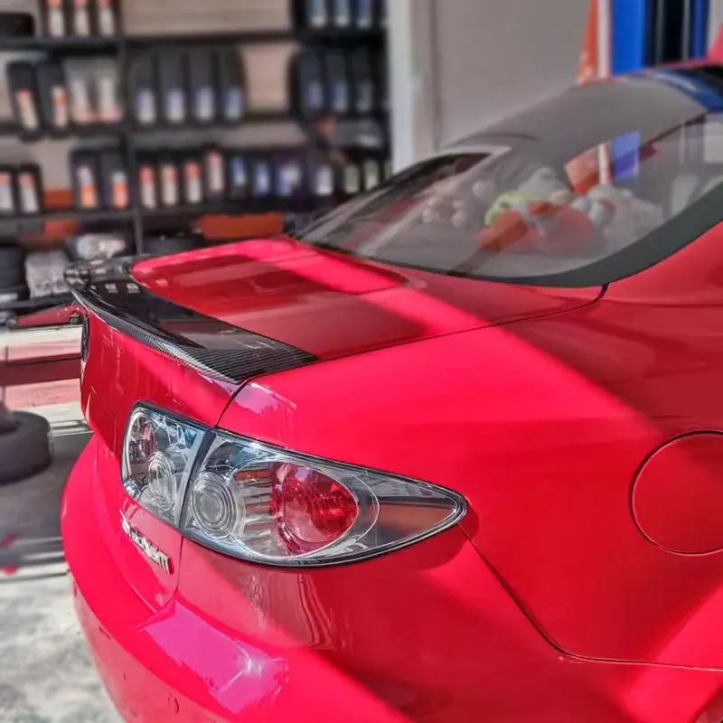Спойлер для Mazda 6 первого поколения, 2003-2012 Седан, углеродная краска, заднее крыло, красный, белый, задний автомобильный хвост