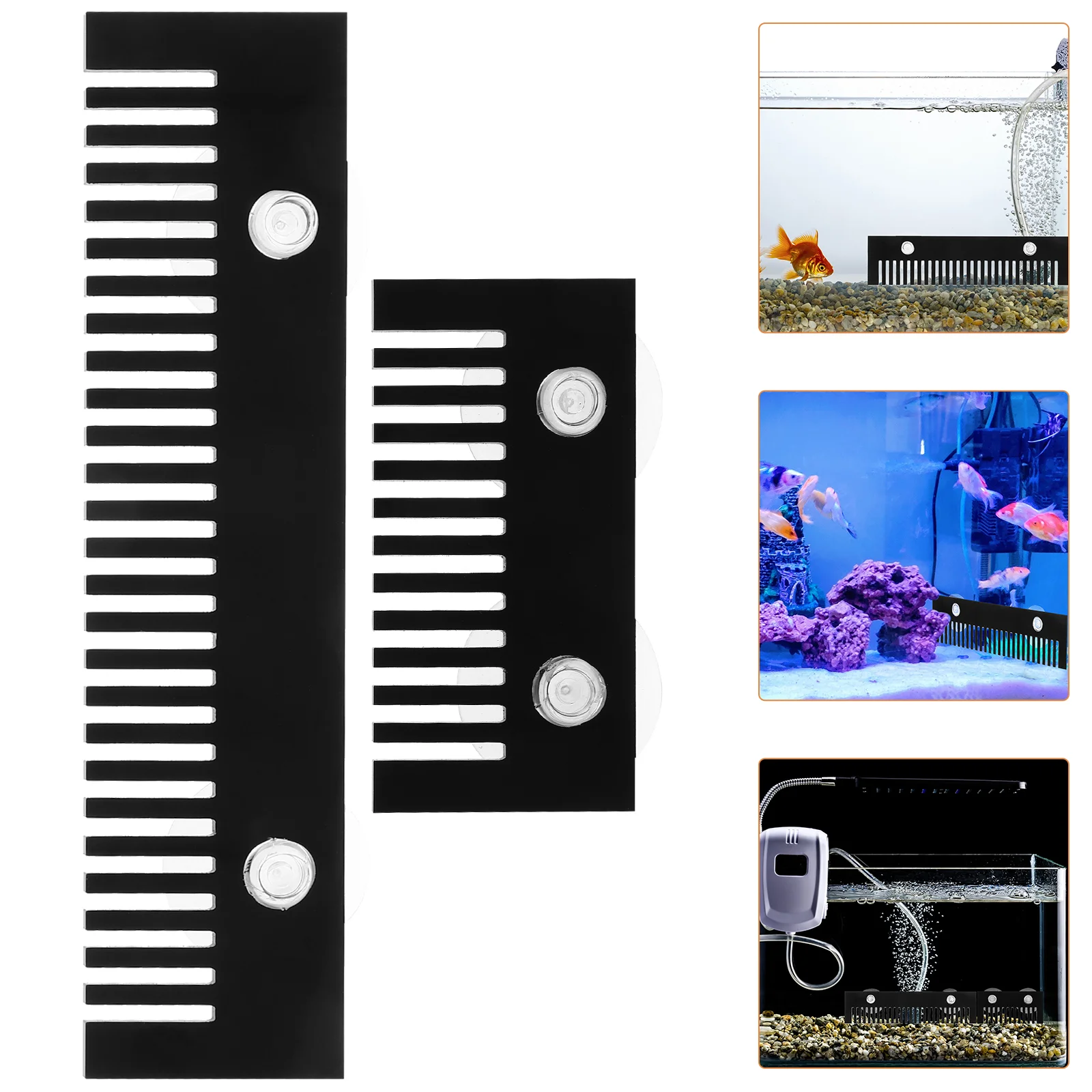 2 Pcs Black Acrylic Overflow Comb For Fish Tank Prevent Overflow Aquarium Supply Pet Products Aquatic Equipment