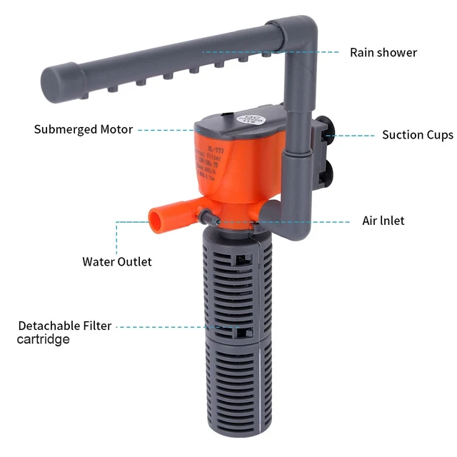3-in-1 ถังกรองปลา Aquarium Submersible Water PUMP AC220-240V MINI กรองออกซิเจนปั๊มลมสําหรับพิพิธภัณฑ์สัตว์น้ําขนาดเล็กถังปลา 5