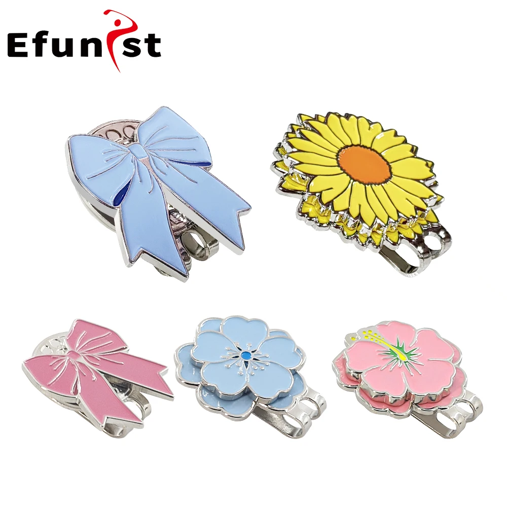 Golf Ball Marker Golf Cap Clips With Magnet Mark Petal Pattern Ball Position Removable Metal Accessories