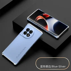 Premium Shockproof Aluminum Armor Case - Full Hard PC Metal Cover for Oneplus 11R (Blue Silver)