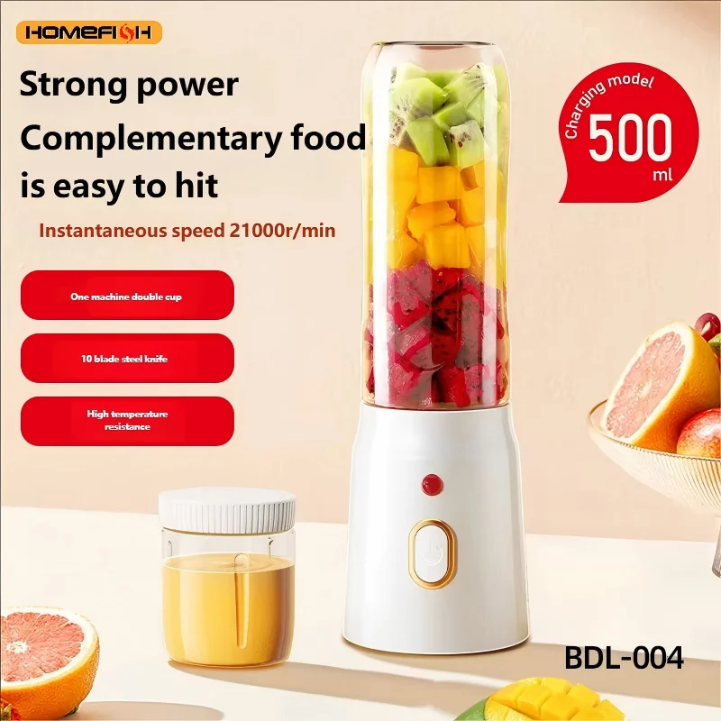 HOMEFISH Electric Portable Wireless Blender 10 Blades Fruit Juicer Machine