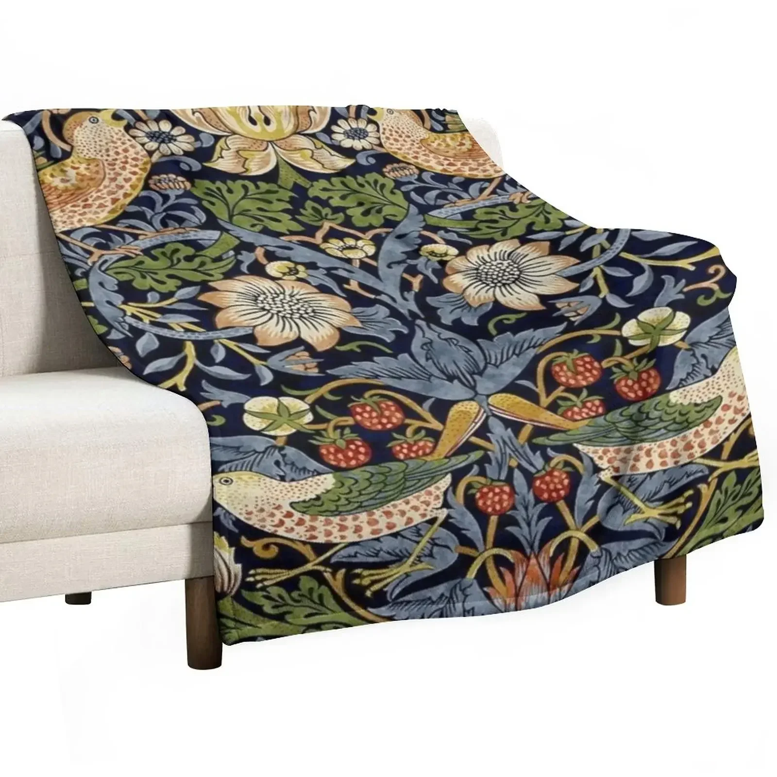 

William Morris strawberry thief design Throw Blanket Soft warm for winter Blankets