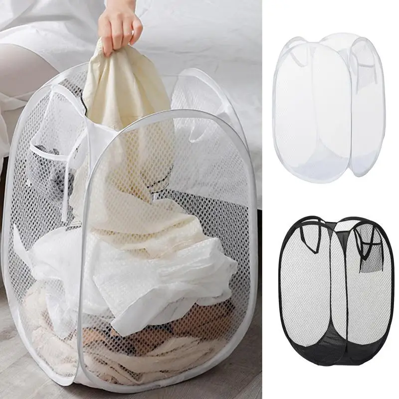 

Mesh Dirty Laundry Basket Collapsible Household Dirty Clothes Bag Dirty Bra Socks Underwear Storage Baskets For College Dorm
