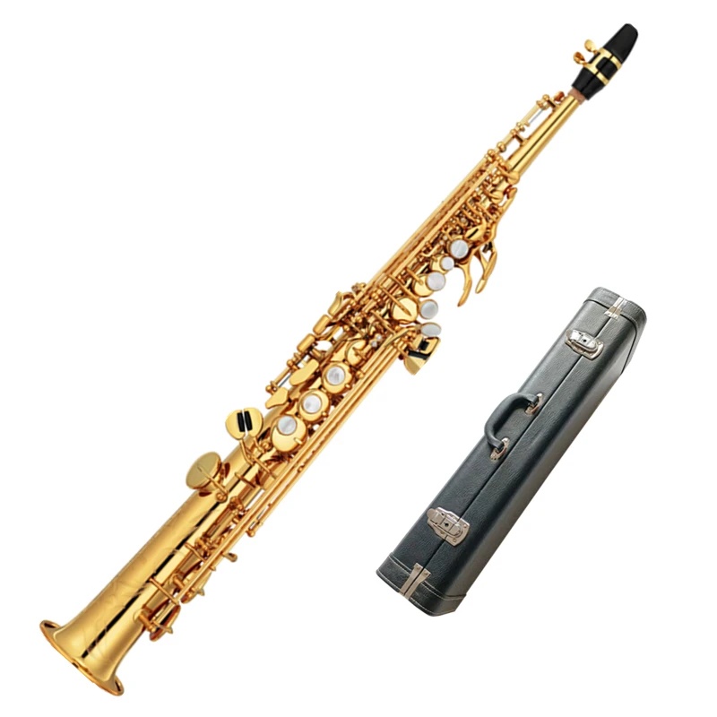 Made In Japan Soprano Saxophone 82z Gold & Nickel B Flat Soprano Straight Sax Woodwind Musical