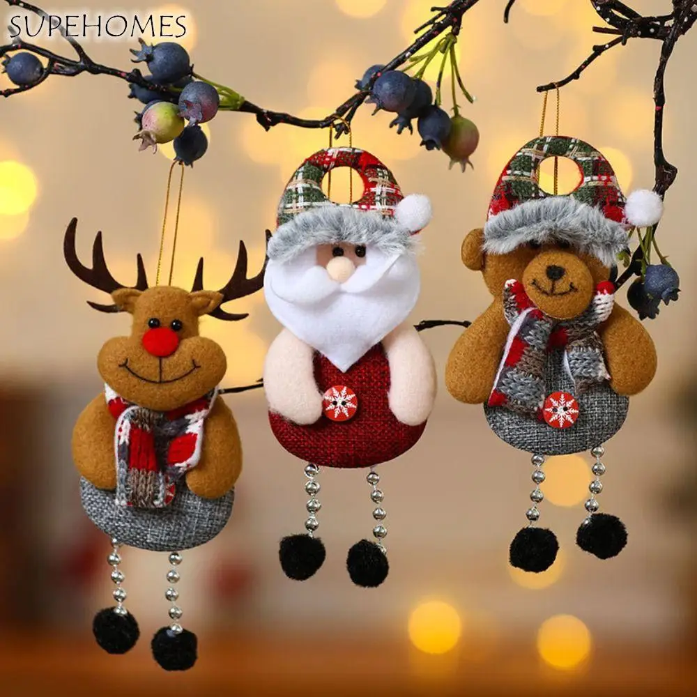 

Merry Christmas Ornaments DIY Christmas Gifts Santa Claus Snowman Tree Hanging Happy New Year Elk Dolls Home Decoration