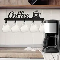 Coffee Mug Holder Wall Mounted, Metal Coffee Mug Rack for Wall, Coffee Cup Rack wall hooks，coat hooks，coat hanger 1