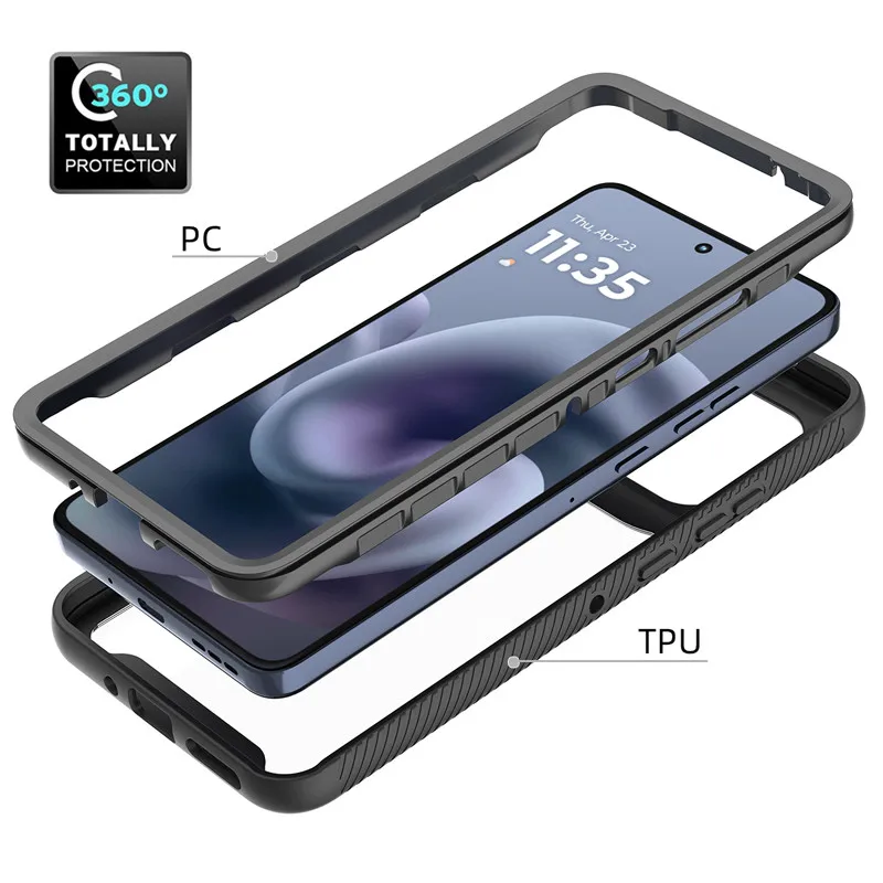 Shockproof Dual-Layer Transparent Back Cover Case