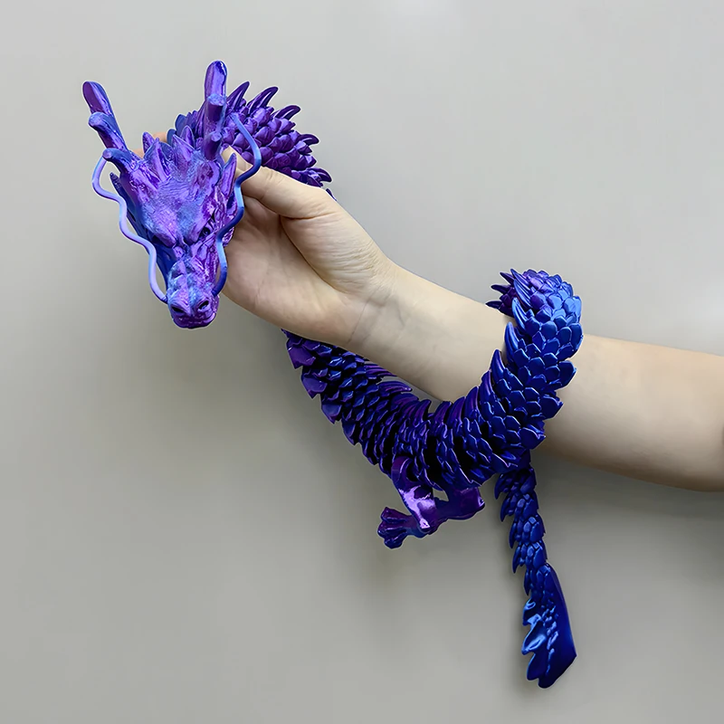 3D Printed Gem Dragon Crystal Fidget Toy – Rotatable Articulated Dragon Gift