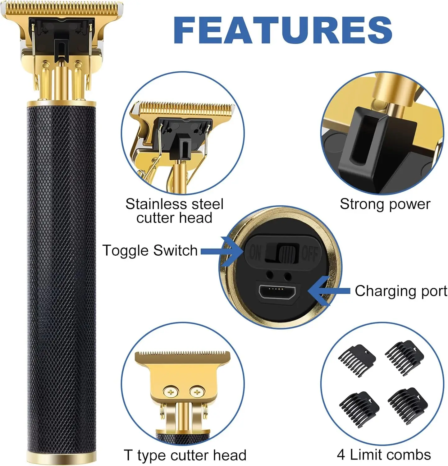 Men's T9 Vintage Hair Clipper Professional Cutting Hair Clipper Barber Portable Hair Cutting Machine/Hair Clipper Accessories