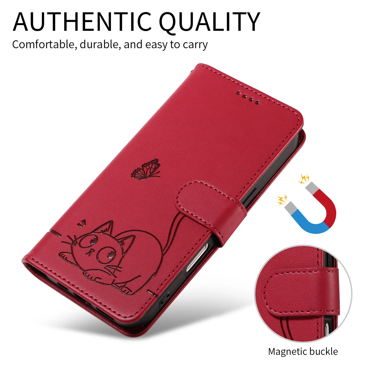 Elegant Multi-Card Leather Flip Wallet Case with Anti-Fall Protection