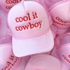 Pink Cool It Cowboy Baseball Cap Cool Girl Summer Comfortable Mesh Cap Embroidered Trucker Hat Gift for Her 1