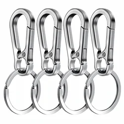 4-Pack Metal Carabiner Clip Keyring and Key Holder Organizer - 4PCS (Silver)