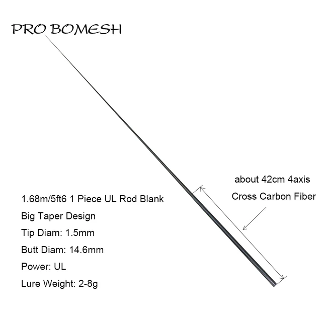 Pro Bomesh Swirl Sanded Carbon Fiber 1.68M/5FT6 Fast Action Power UL Big  Taper Design Trout Fishing Rod Blank DIY Component Pole - AliExpress