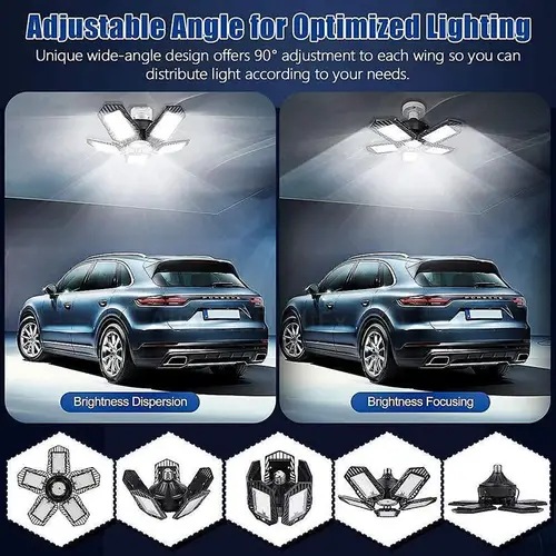 6 패널 차고 조명 E26/E27 천장 숍 작업 Lamp180W 16000 루멘 AC220V 110V 전구 워크숍 산업 조명 6