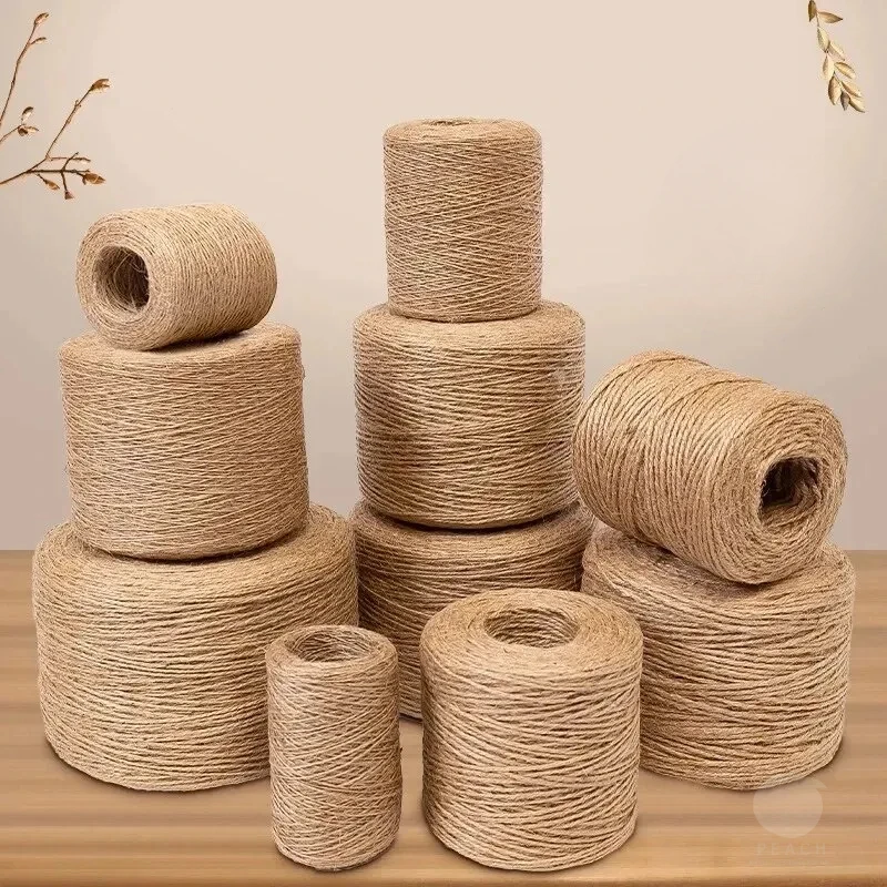 50/80/100M 1-2mm Natural Jute Rope String Ribbon Crafts DIY Vintage Jute Cord Twine Thread Sewing Party Wedding Home Decortion