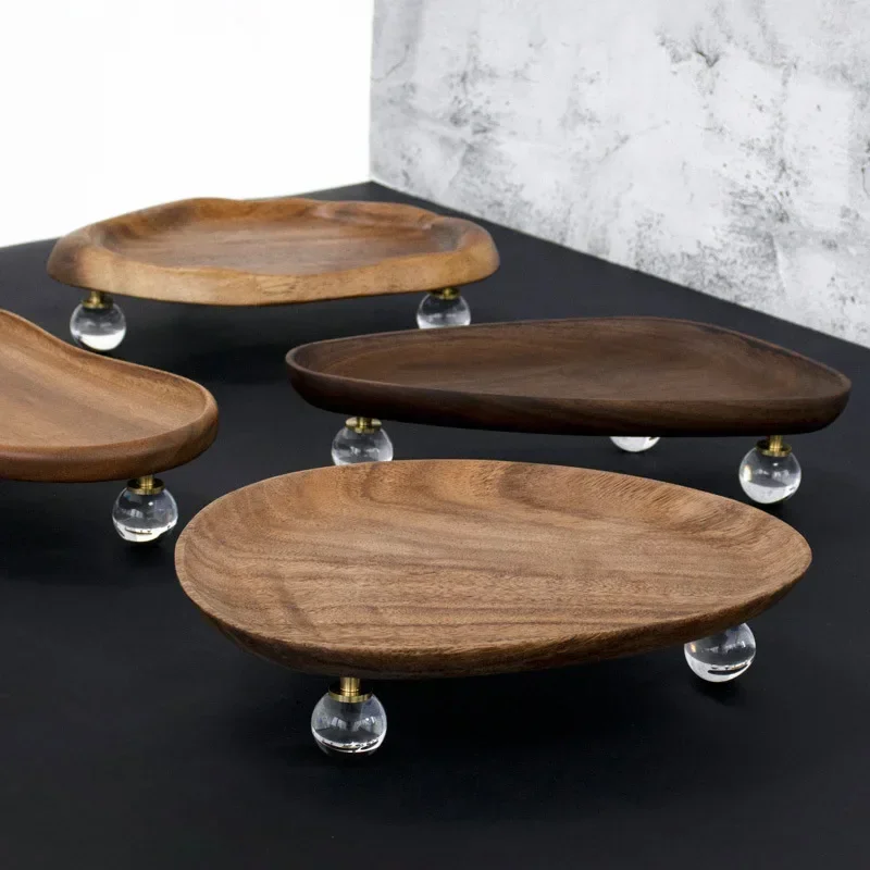 Solid Wood Desktop Storage Tray Dressing Table Perfume Aromatherapy Jewelry Tray Storage Box Entrance Key Rack Creative