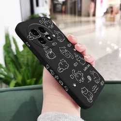Playful Cat Liquid Silicone Phone Case, Simple Design for OnePlus 9 Pro (Black)