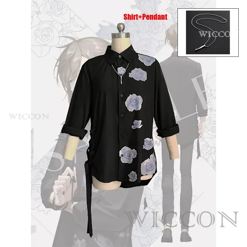 

Anime Vtuber Kanae Cosplay Costume Vtuber Nijisanji Kanae Black Daily Clothes Long shirt Role Playing Halloween Gifts Pendant