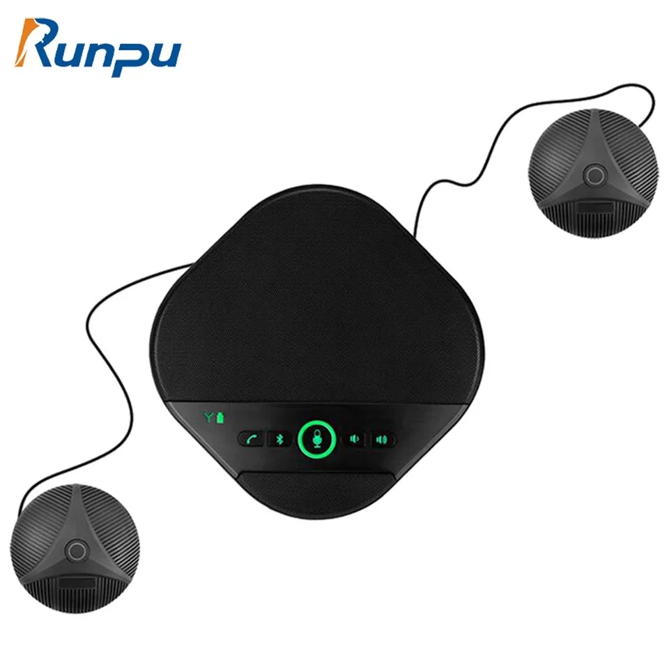 Bluetooth Wireless Speaker Conference Speakerphone 4 AI Mics with 2 Expansion Mics 8m 360°Voice Pickup USB Computer Microphone