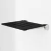 18 Inch Silhouette Slimline Folding Wall Mount Shower Bench Seat, Matte Black Seat with Silver Sturdy Aluminum Frame 1