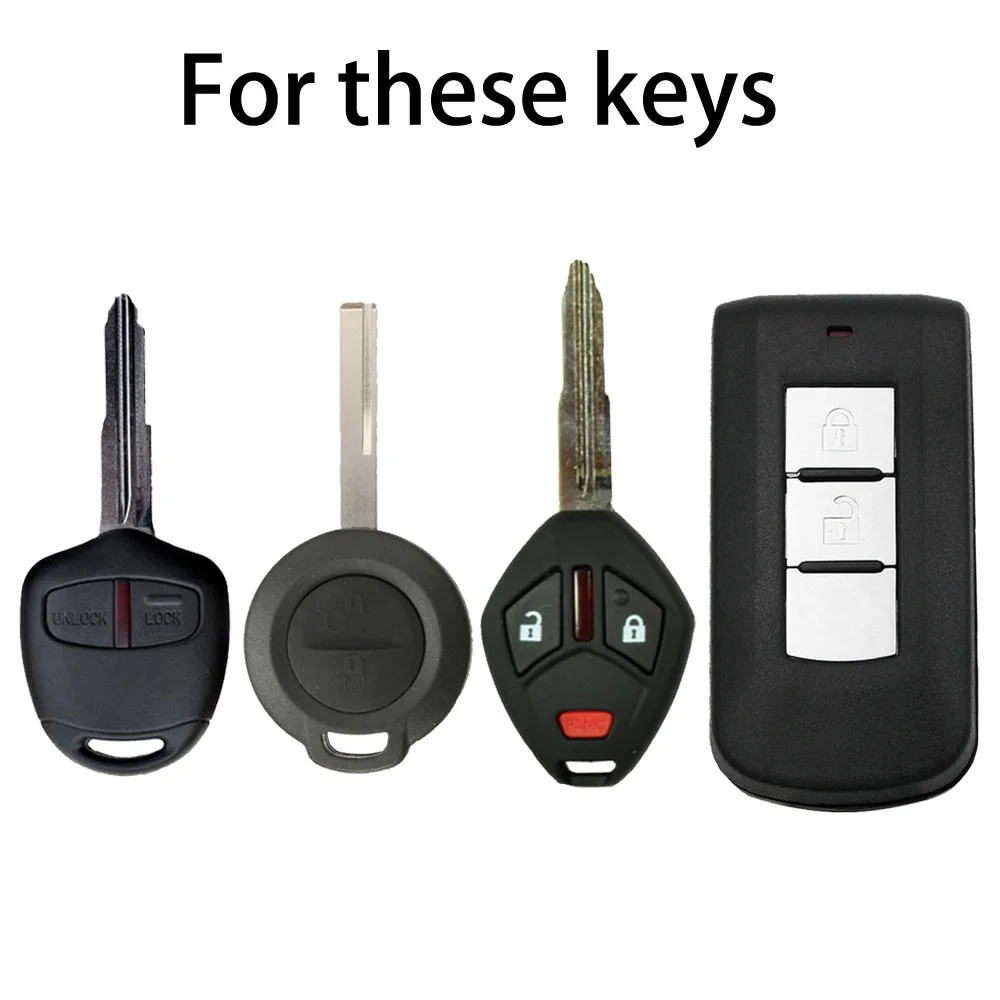Silicone Remote Key Case for Mitsubishi L200 ASX Outlander Eclipse Pajero Lancer Colt Warrior Carisma Spacestar Mirage Montero
