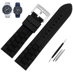 Silicone Sports Waterproof Watch Band - Breathable Rubber Strap, Blue, 22mm/23mm - 22mm (Black A silver)