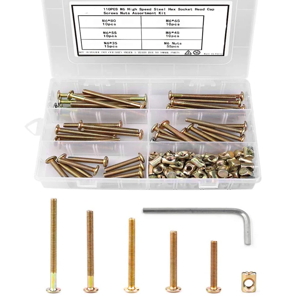 Weideer 30 Crib Screws Set Hardware Replacement Kit Baby Bed
