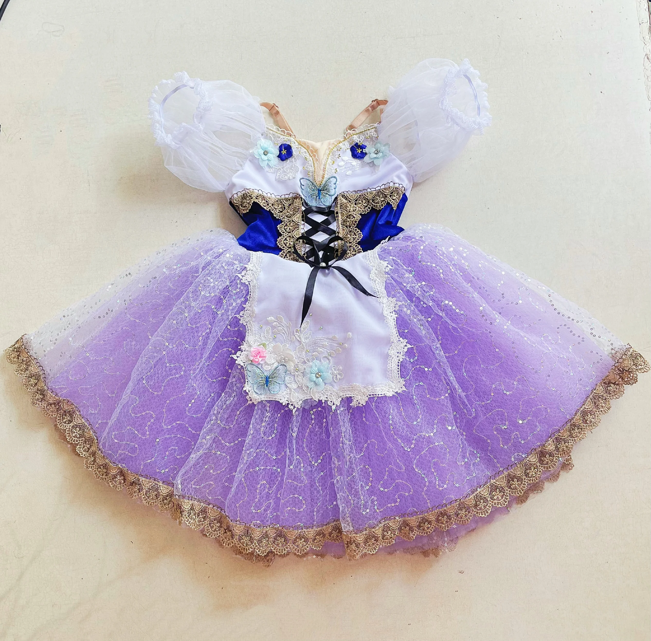 女の子のためのgiselleバレエドレス、パフォーマンスコスチューム