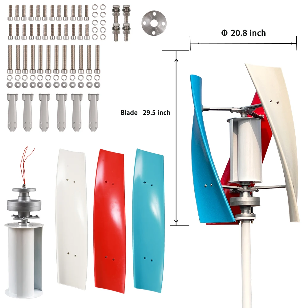 5KW 8KW 48V 24V 12V 3-Phase Vertical Wind Generator Wind Turbine With MPPT Controller For Home Use solar wind generator wind turbine charge controller