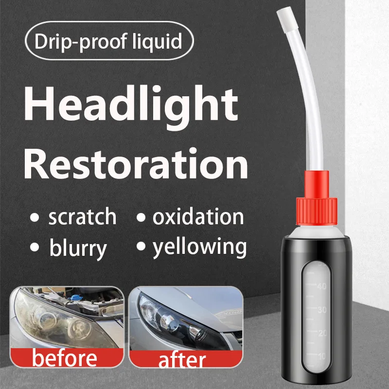Car Headlight Refurbishment Polishing Kit Scratch Remover Car Lamp Liquid Restoration Tools Chemical Liquid Polymer Repair Fluid