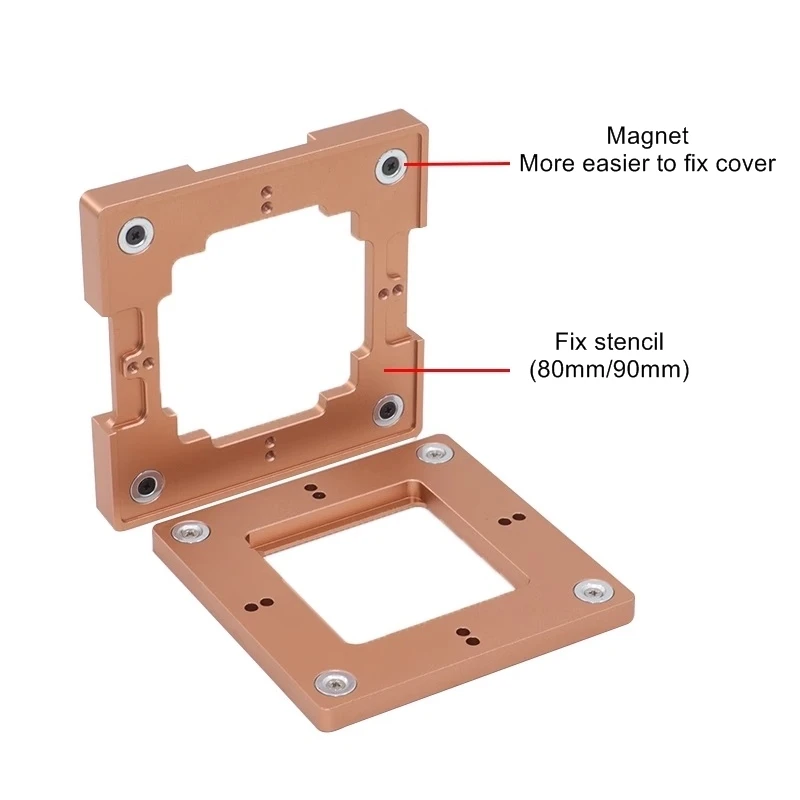Universal Stencil 80mm 90mm Alloy Aluminum BGA Reballing Station Reball Jig Auto Lock Accurate Position