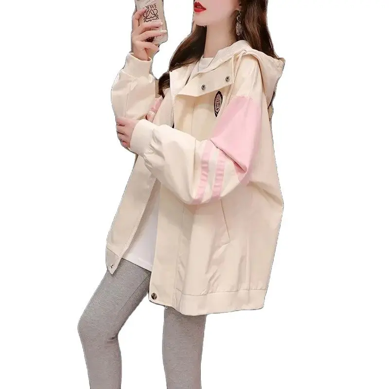 Women's Jacket Cardigan Trench Coat Women's 2024 Spring and Autumn New Loose and Popular Baseball Jacket Trendy Commuting top S8