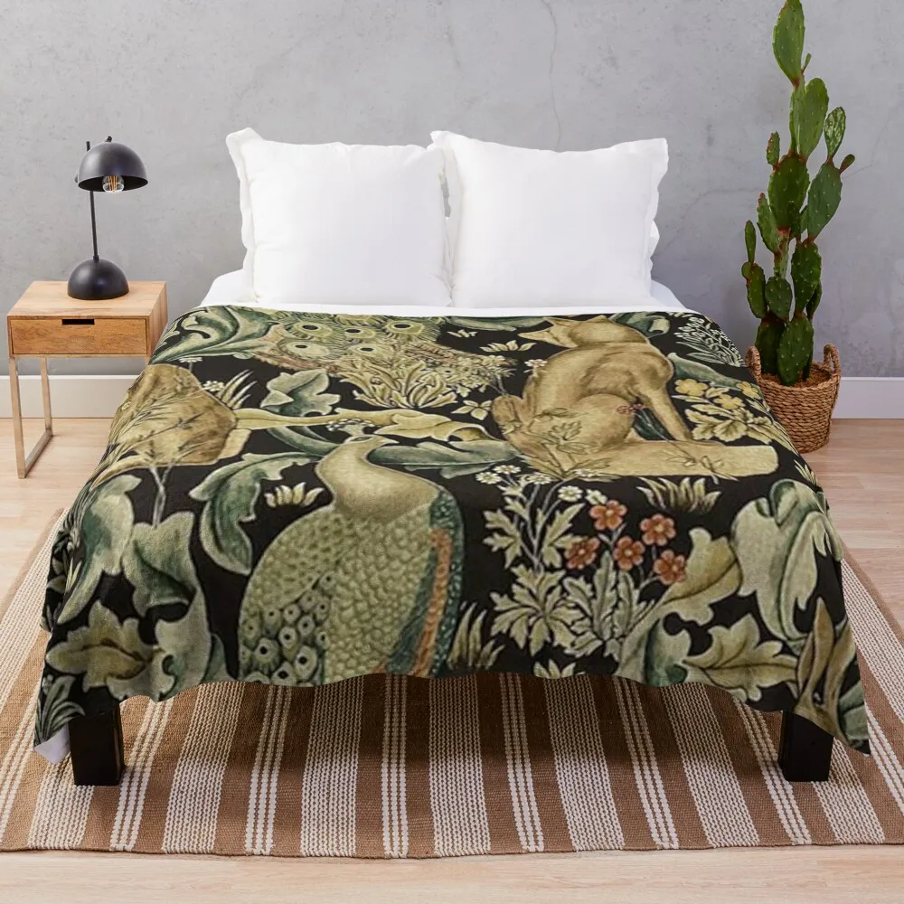 

William Morris forest fabric Throw Blanket Soft Plush Plaid Sofa Blankets